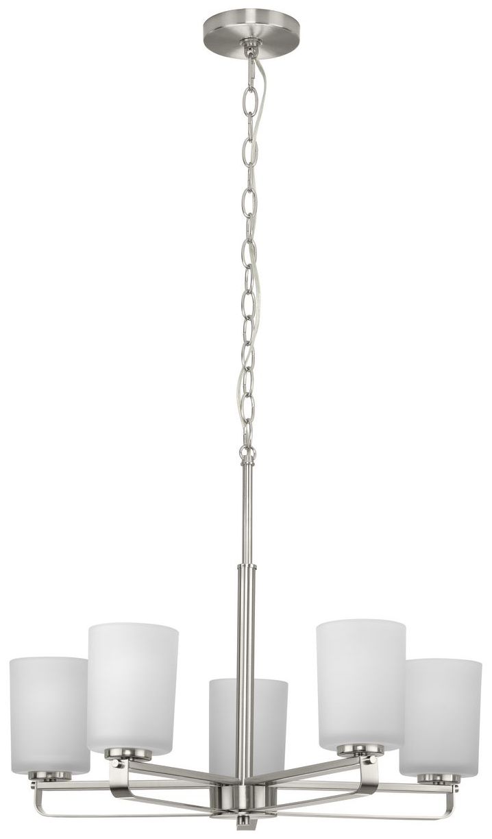 Image 3 League Collection Five-Light Etched Glass Chandelier Light more views