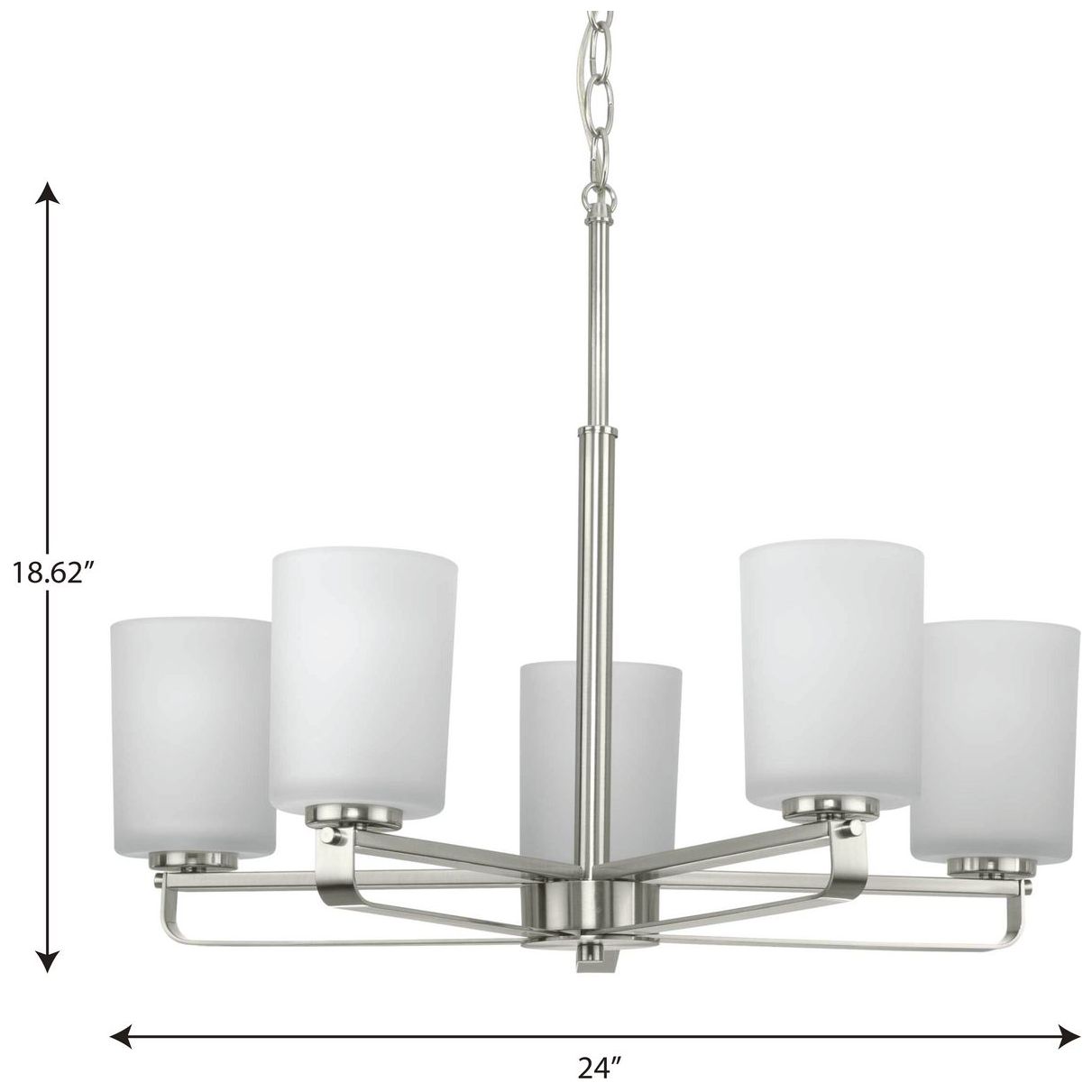 Image 4 League Collection Five-Light Etched Glass Chandelier Light more views
