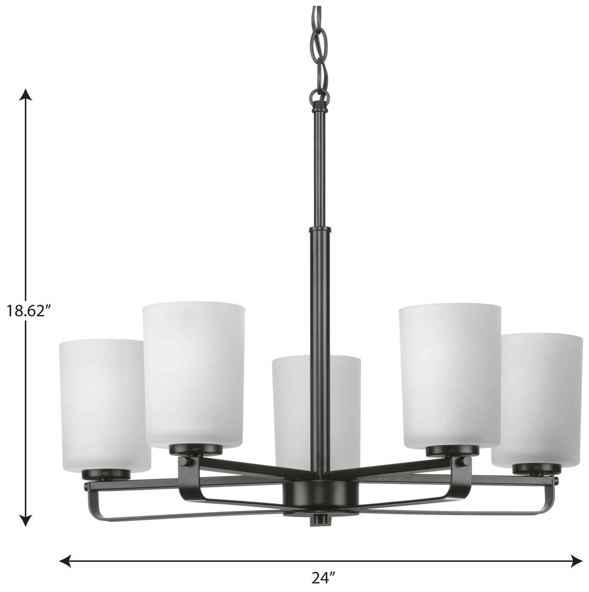 Image 4 League Collection Five-Light Etched Glass Chandelier Light more views