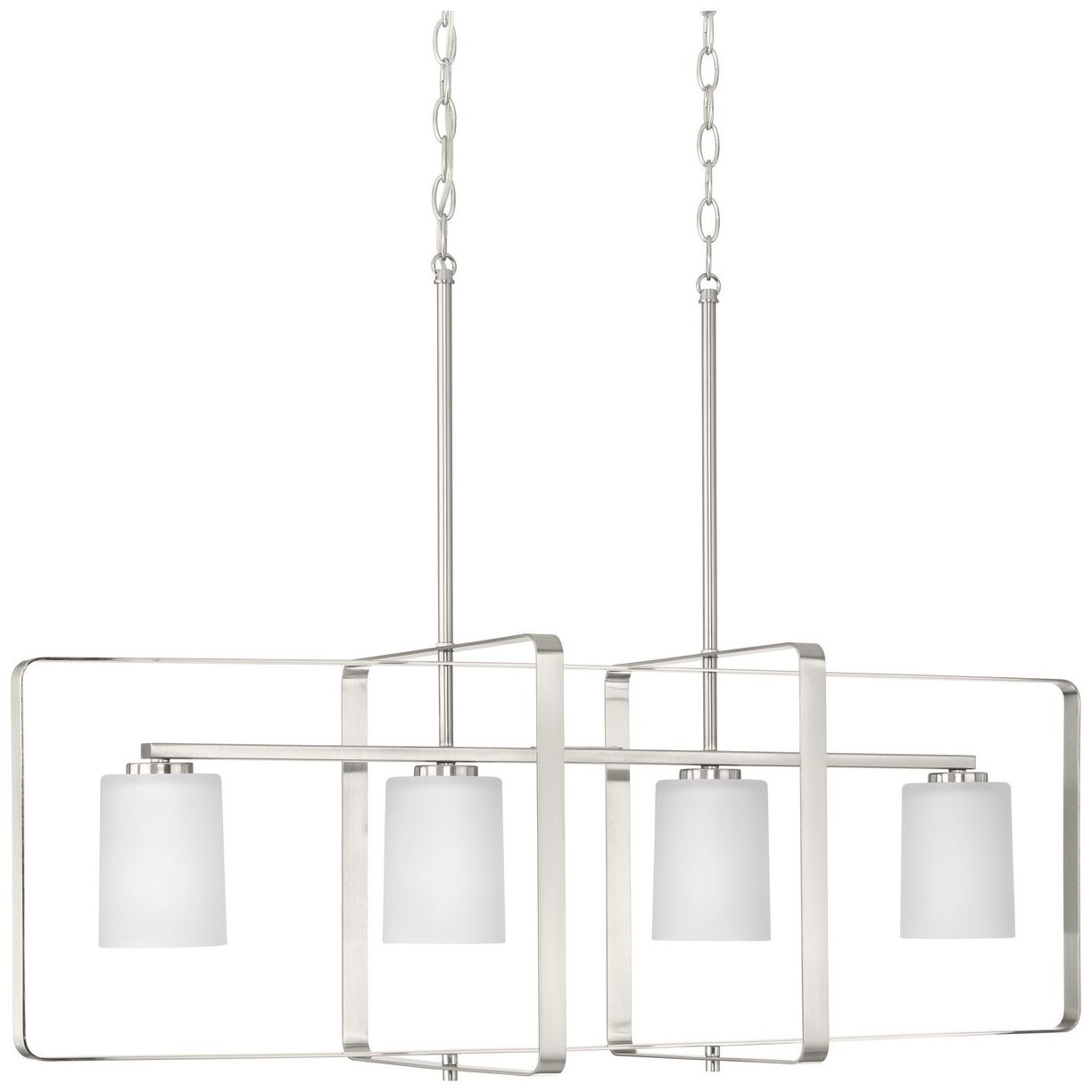 League Collection Four-Light Etched Glass Chandelier Light