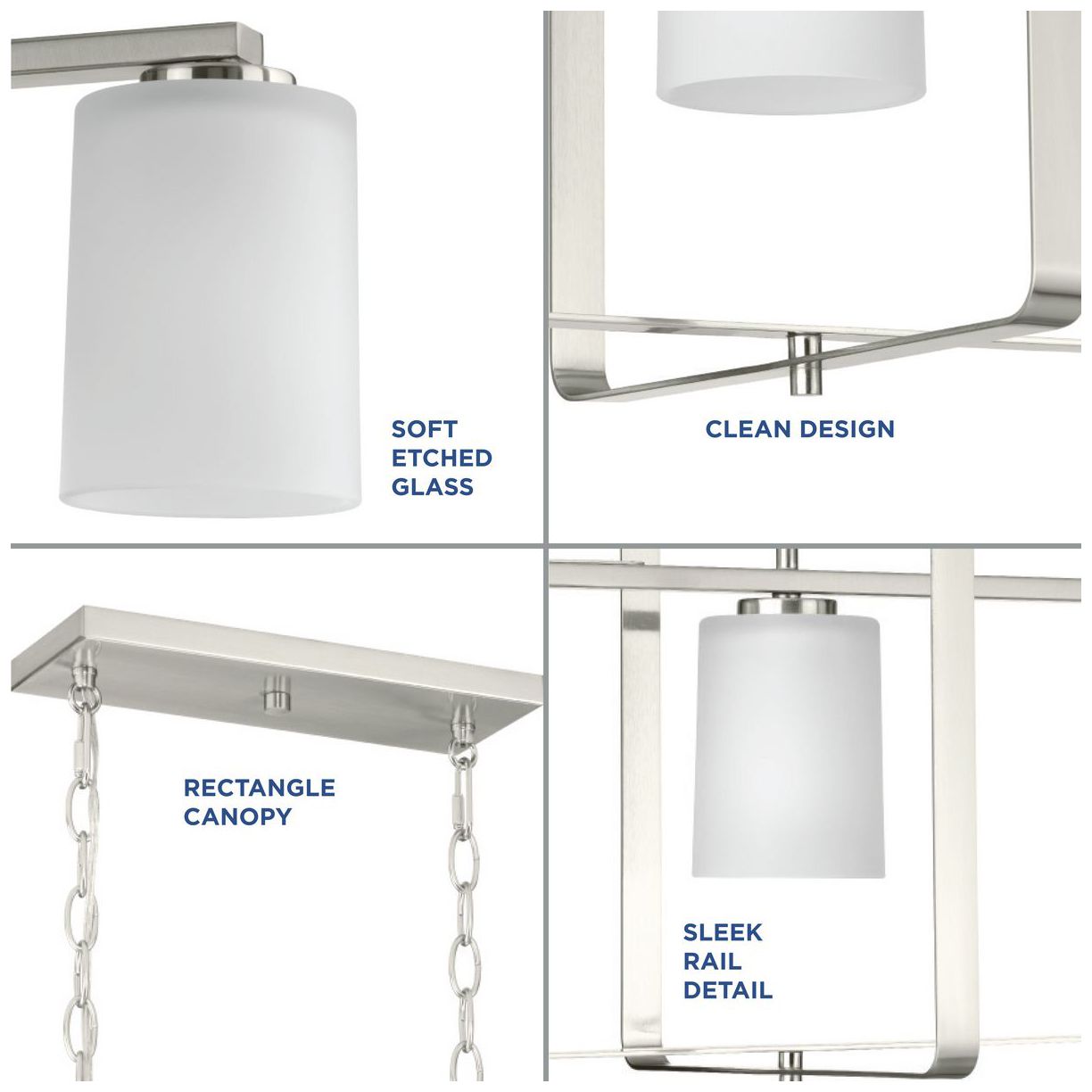 Image 3 League Collection Four-Light Etched Glass Chandelier Light more views