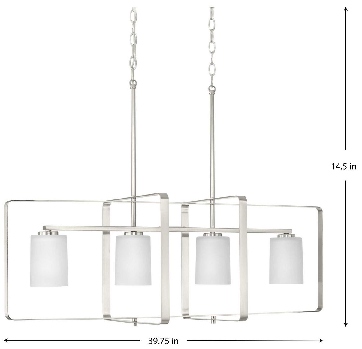 Image 4 League Collection Four-Light Etched Glass Chandelier Light more views