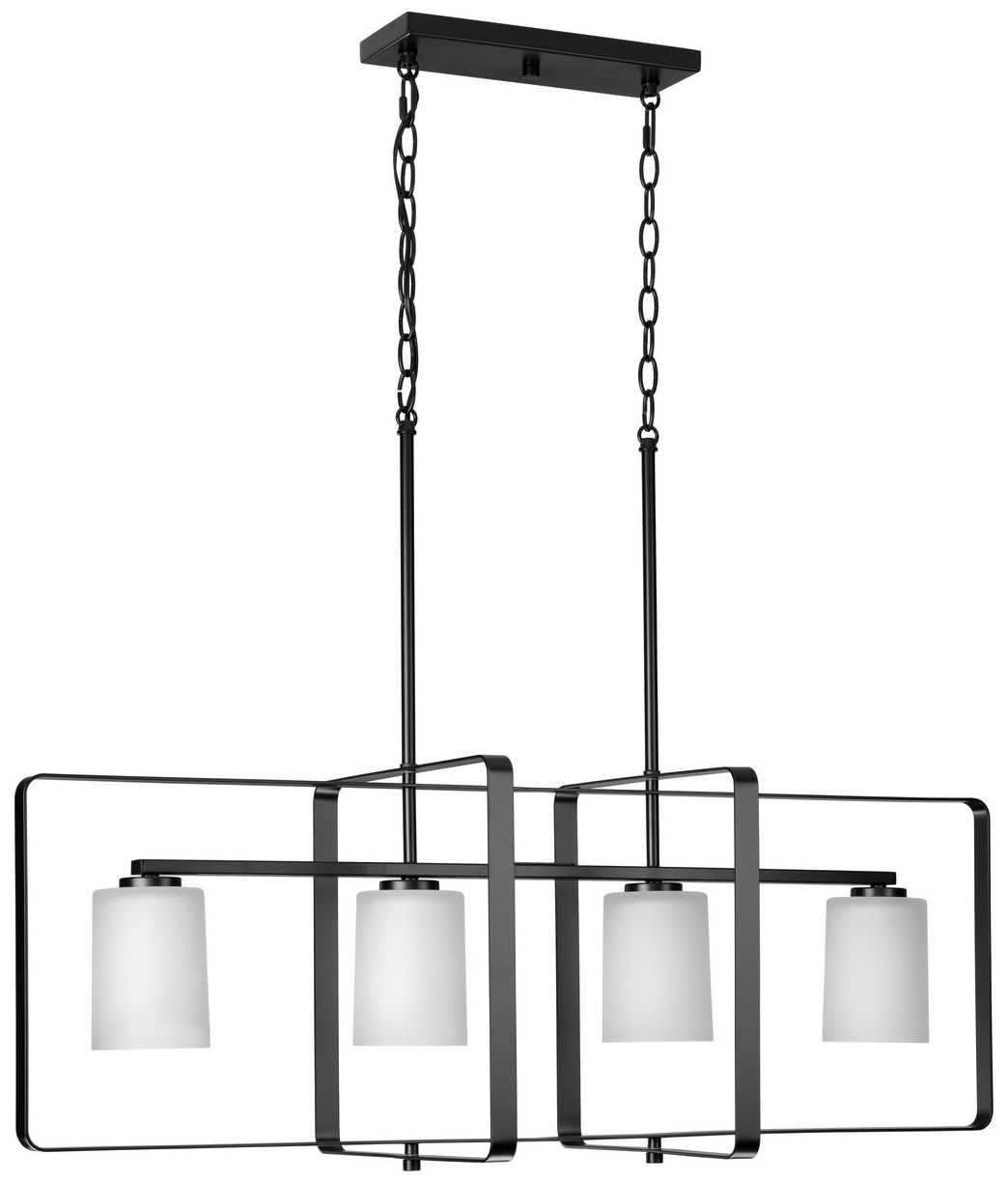 Image 2 League Collection Four-Light Etched Glass Chandelier Light more views