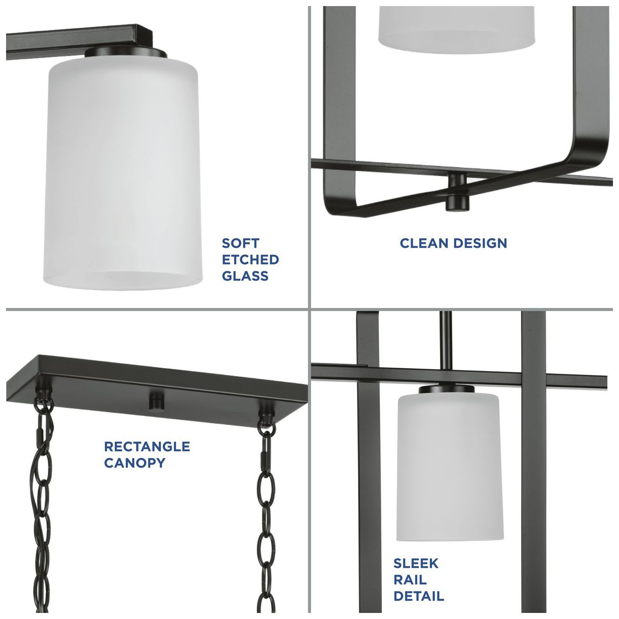 Image 3 League Collection Four-Light Etched Glass Chandelier Light more views