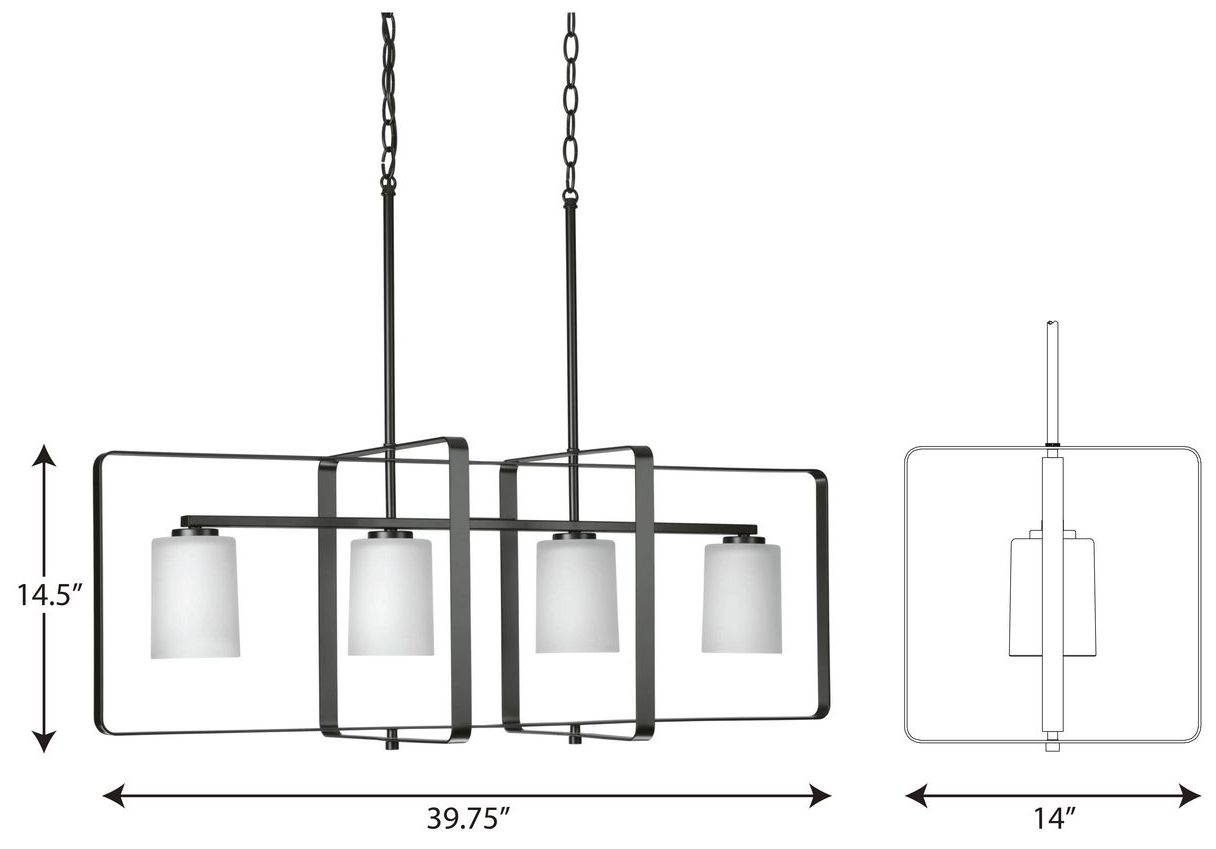 Image 4 League Collection Four-Light Etched Glass Chandelier Light more views