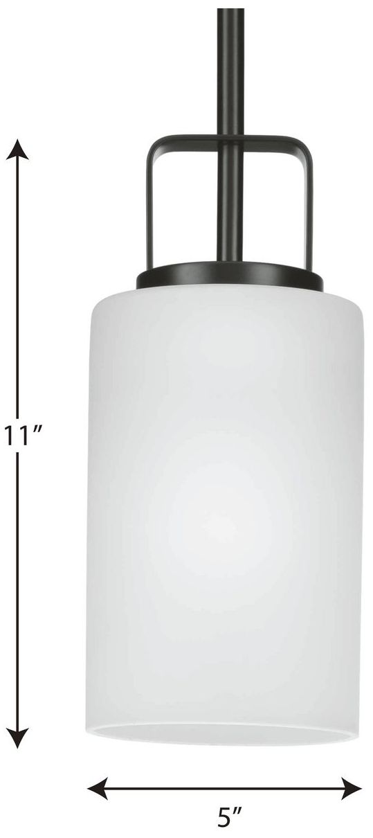 Image 4 League Collection One-Light Etched Glass Mini-Pendant Hanging Light more views