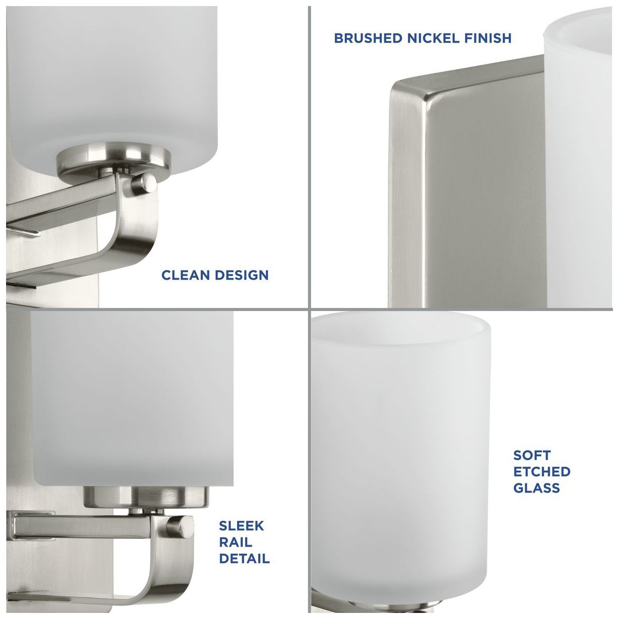 Image 2 League Collection One-Light Etched Glass Modern Farmhouse Bath Vanity Light more views
