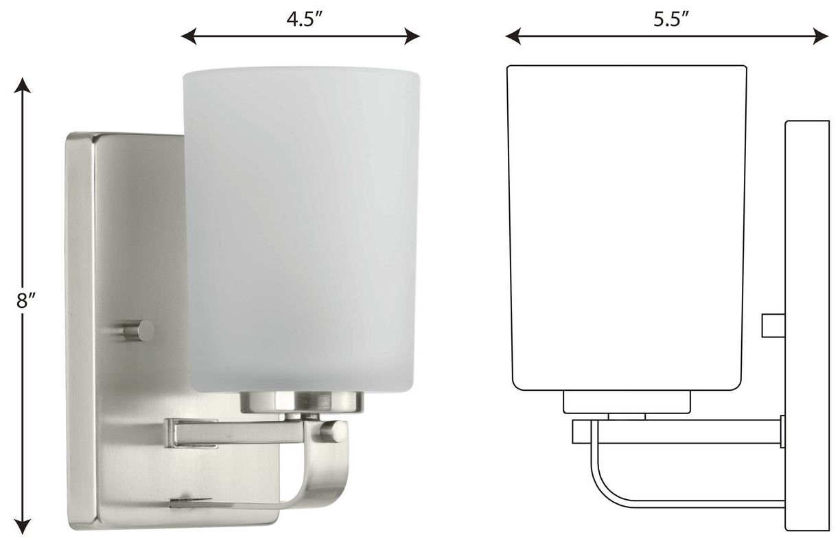 Image 4 League Collection One-Light Etched Glass Modern Farmhouse Bath Vanity Light more views
