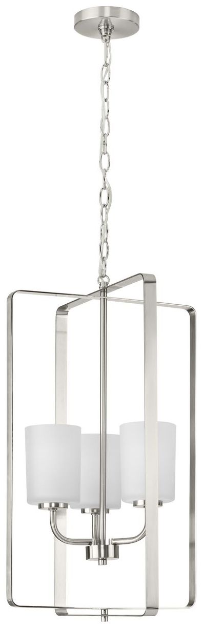 Image 3 League Collection Three-Light Etched Glass Foyer Chandelier Light more views