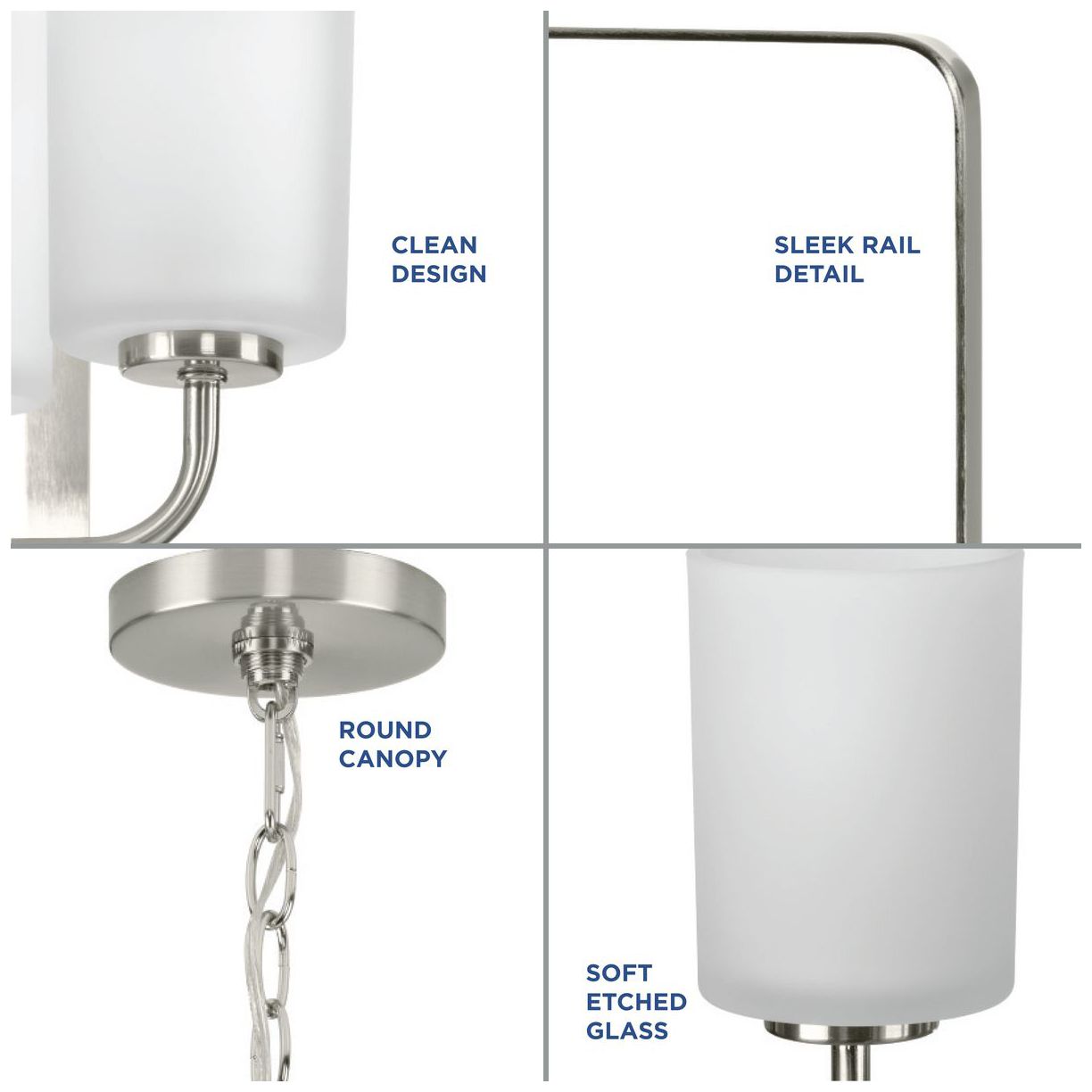 Image 5 League Collection Three-Light Etched Glass Foyer Chandelier Light more views
