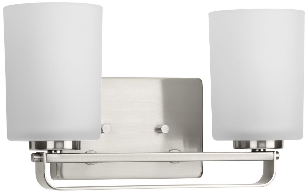League Collection Two-Light Etched Glass Modern Farmhouse Bath Vanity Light