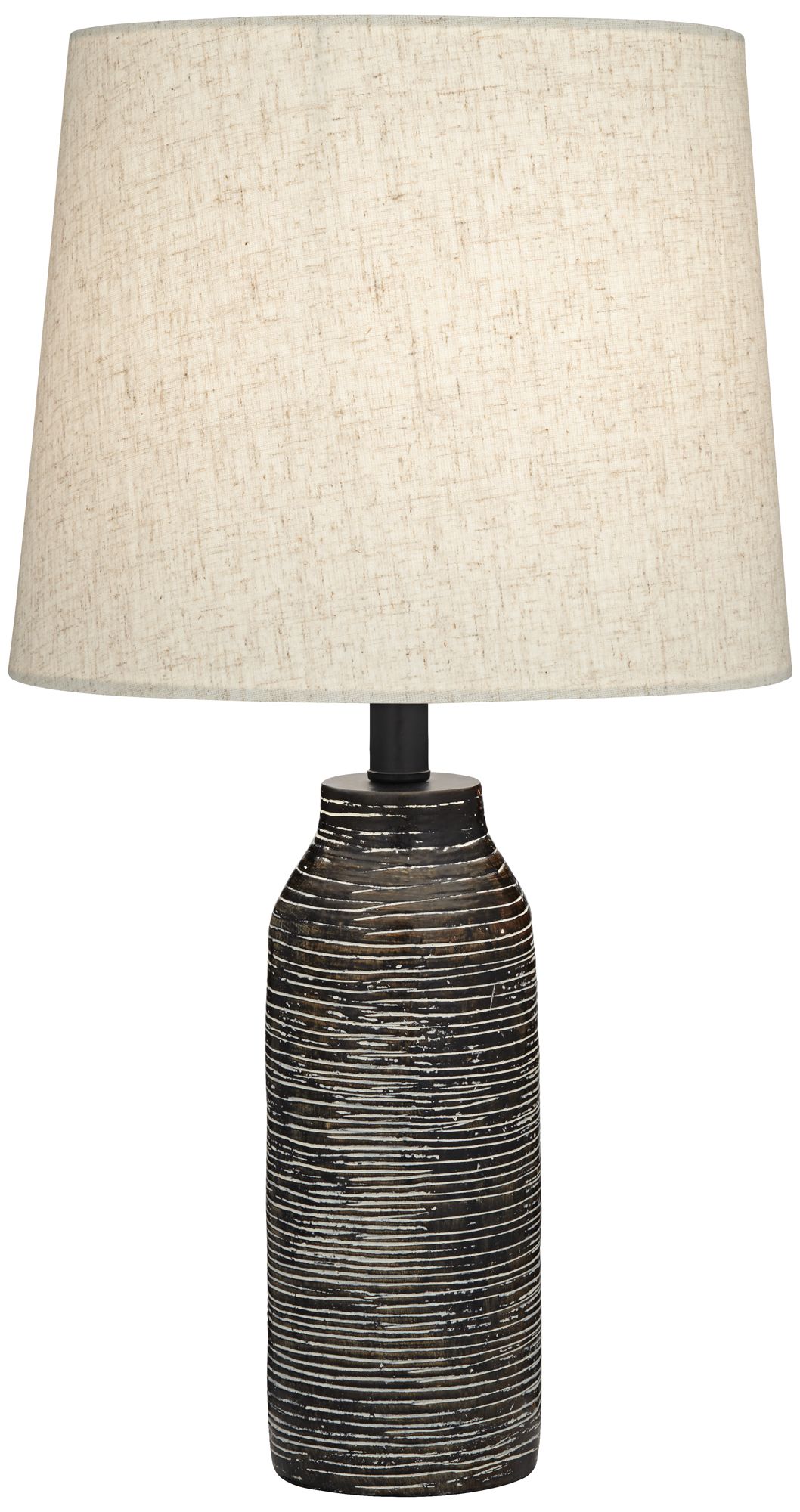 Image 7 Leah 24" Modern Rustic Black Finish Table Lamps Set of 2 more views