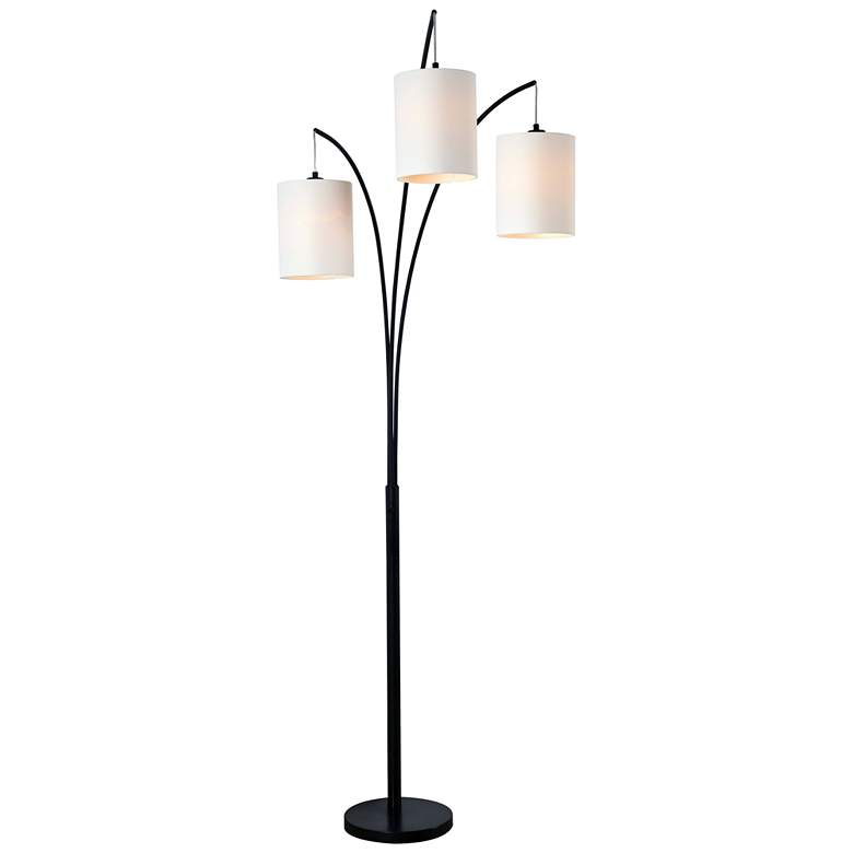 Image 1 Leah 83.5" High 3-Light Black Floor Lamp