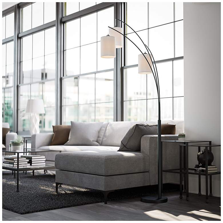 Image 2 Leah 83.5" High 3-Light Black Floor Lamp more views