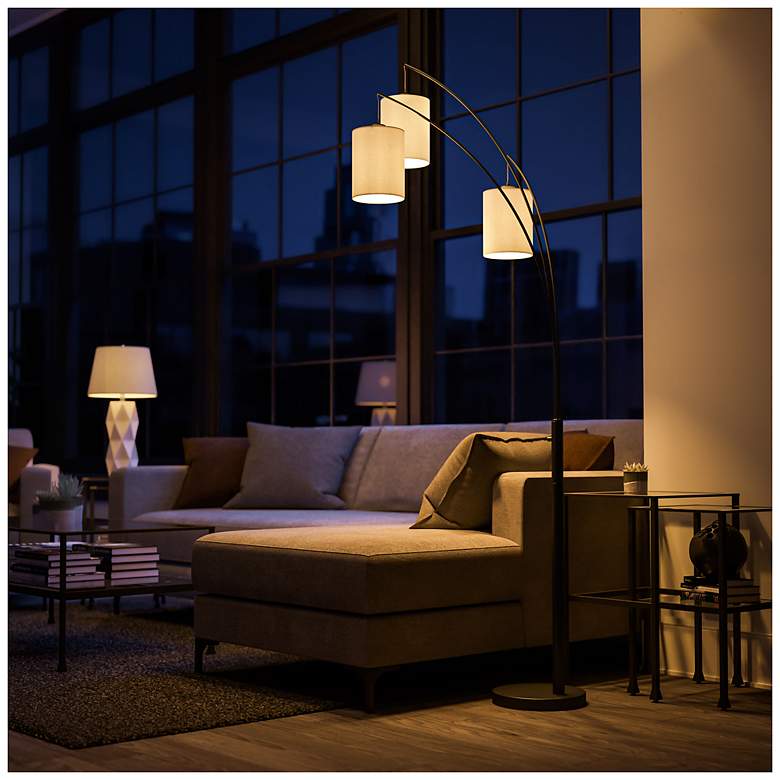 Image 6 Leah 83.5" High 3-Light Black Floor Lamp more views