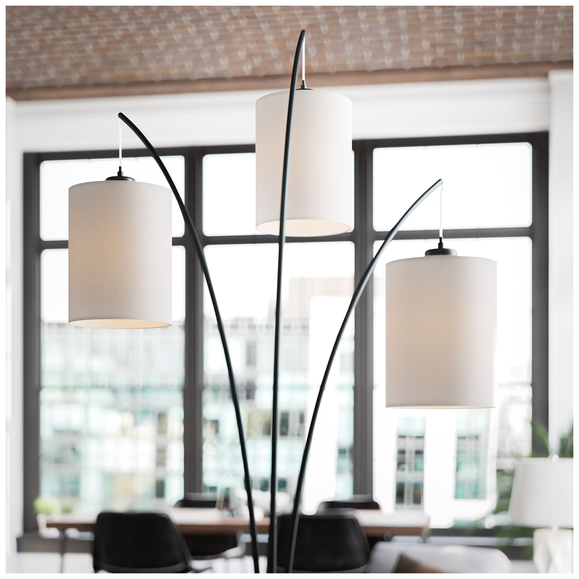 Leah 83.5" High 3-Light Black Floor Lamp