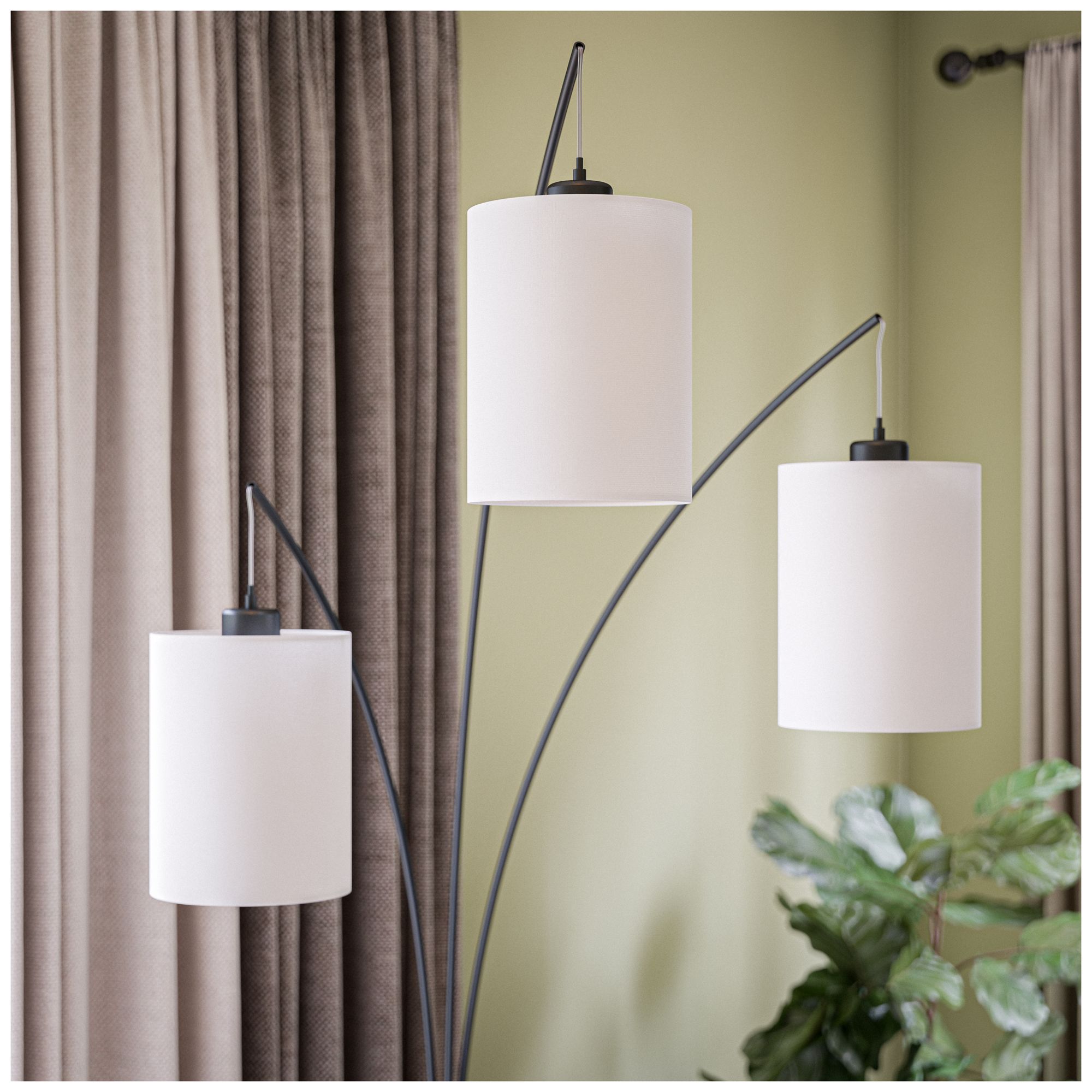 Leah 83.5" High 3-Light Black Floor Lamp