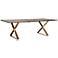Leah 96" Wide Wood and Brushed Gold Modern Dining Table