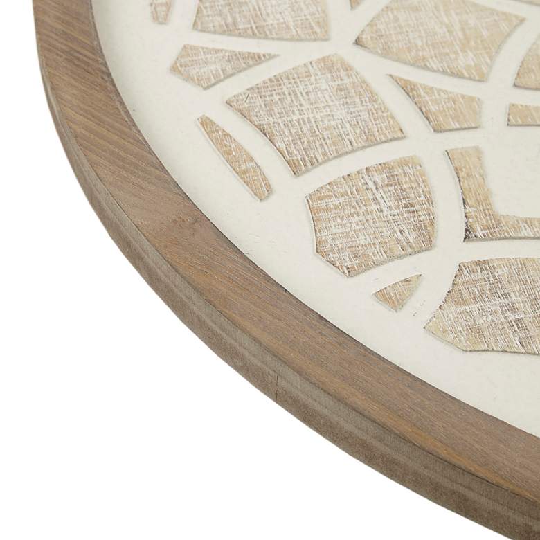Image 4 Leah Medallion 27" Round Wood Framed Wall Art more views