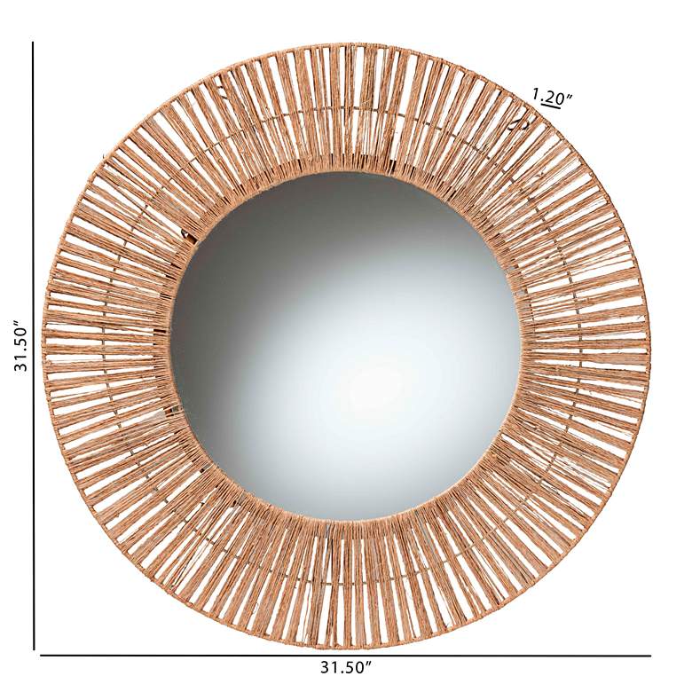 Image 3 Leala Natural Brown Jute 31 1/2" Round Wall Mirror more views