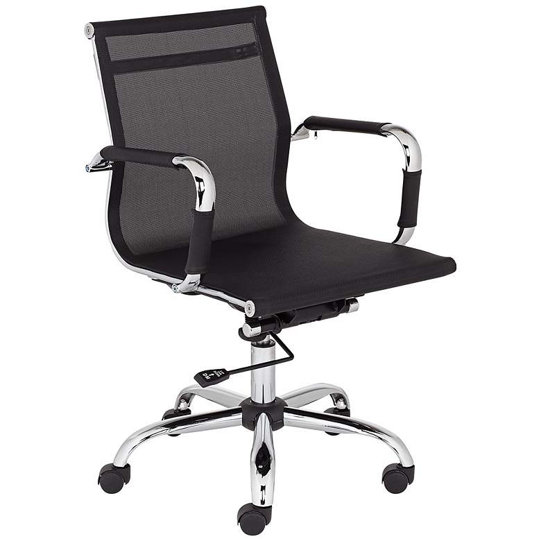 Image 1 Lealand Black and Chrome Low Back Desk Chair