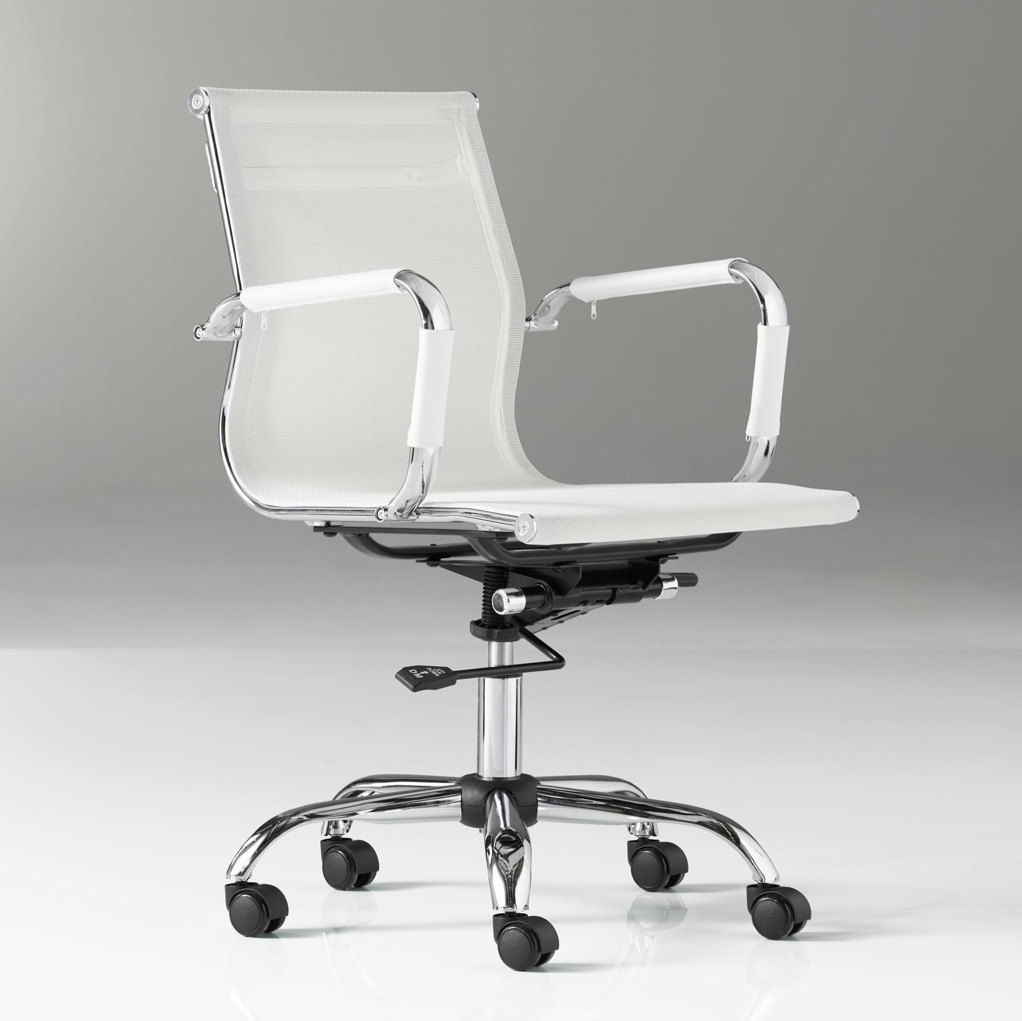 white low back desk chair