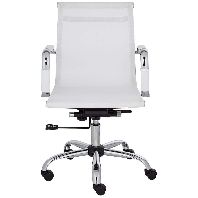 Lealand White and Chrome Low Back Desk Chair more views