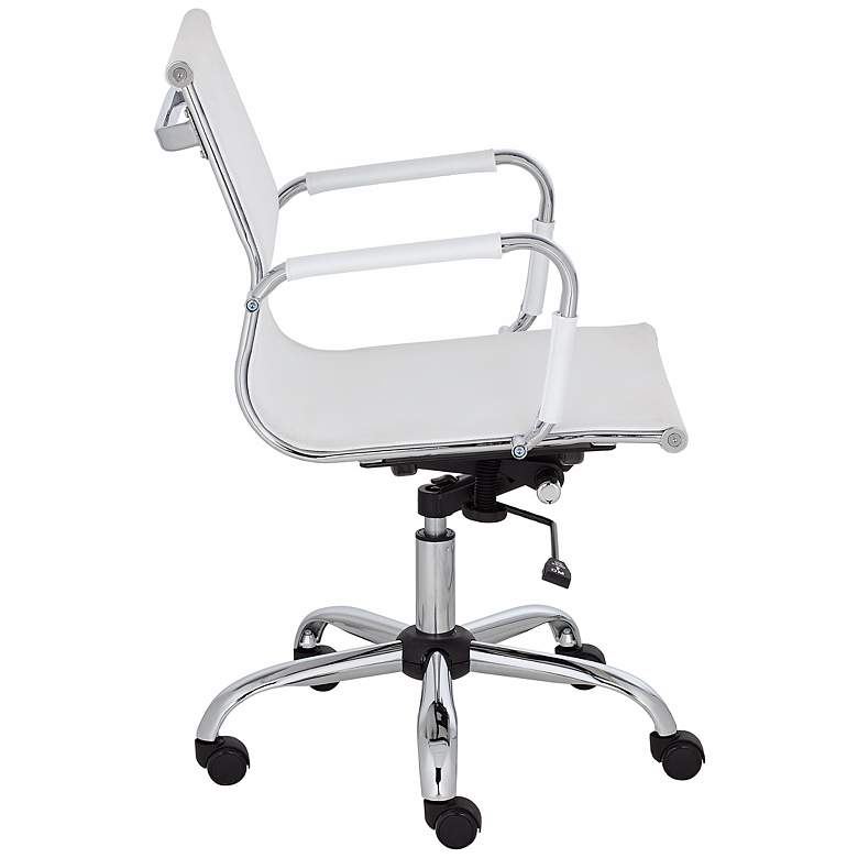 Lealand White and Chrome Low Back Desk Chair more views