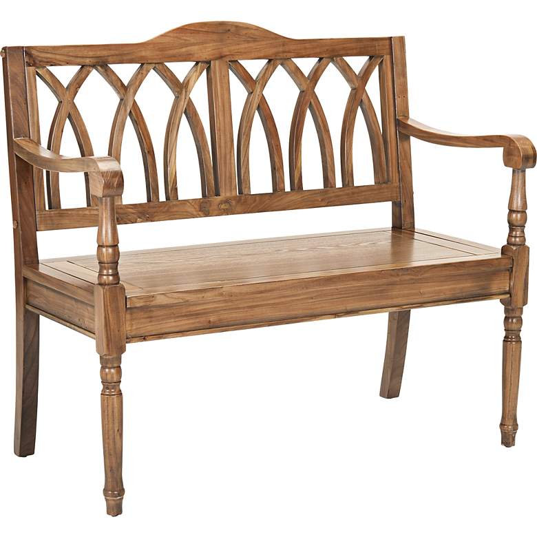 Image 1 Leamington Oak Wood 40" Wide Bench