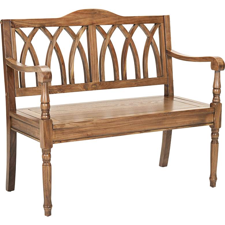 Image 1 Leamington Oak Wood 40 inch Wide Bench