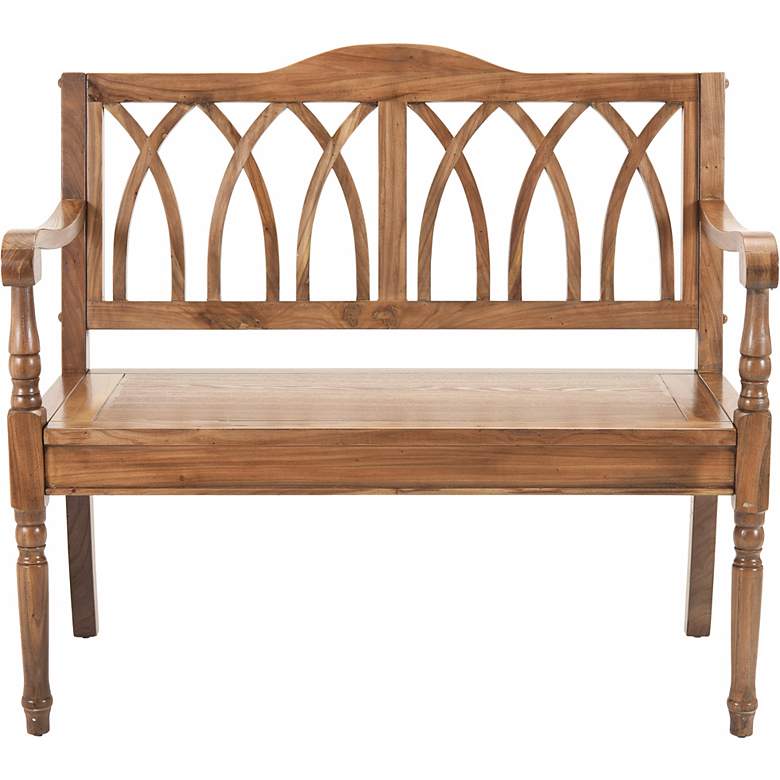 Image 3 Leamington Oak Wood 40" Wide Bench more views