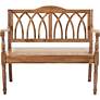 3_Leamington Oak Wood 40" Wide Bench more views