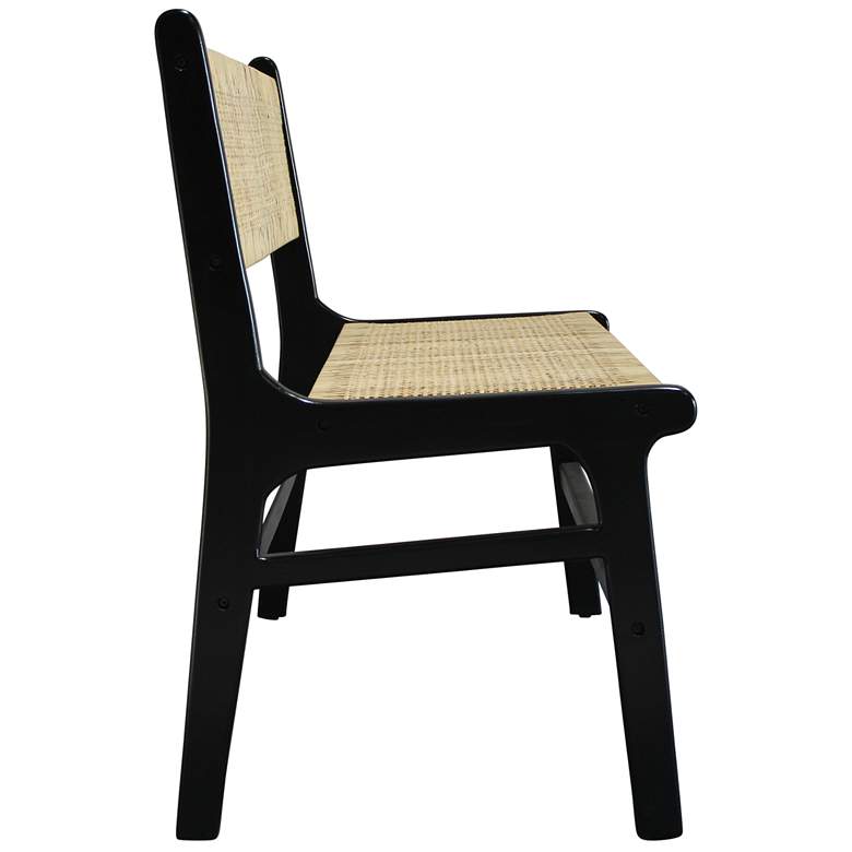 Image 2 Leana 47 1/4" Wide Black and Natural Rattan Dining Bench more views