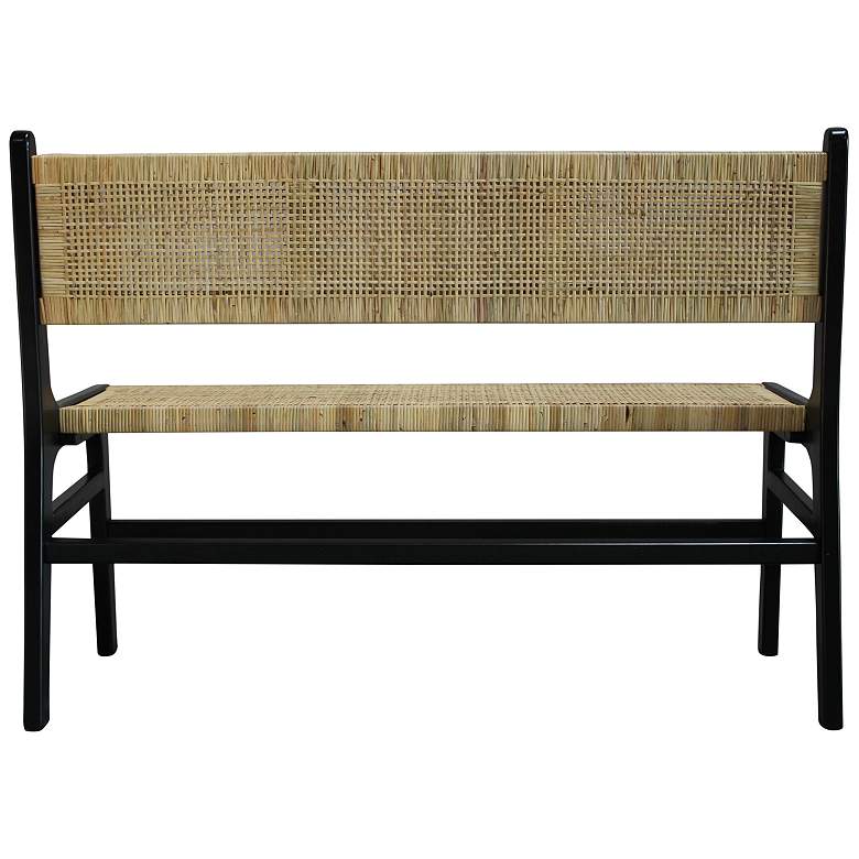 Image 6 Leana 47 1/4" Wide Black and Natural Rattan Dining Bench more views
