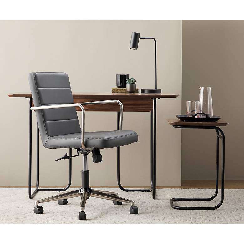 Image 6 Leander Gray Adjustable Swivel Office Chair more views