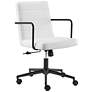1_Leander White Adjustable Swivel Office Chair