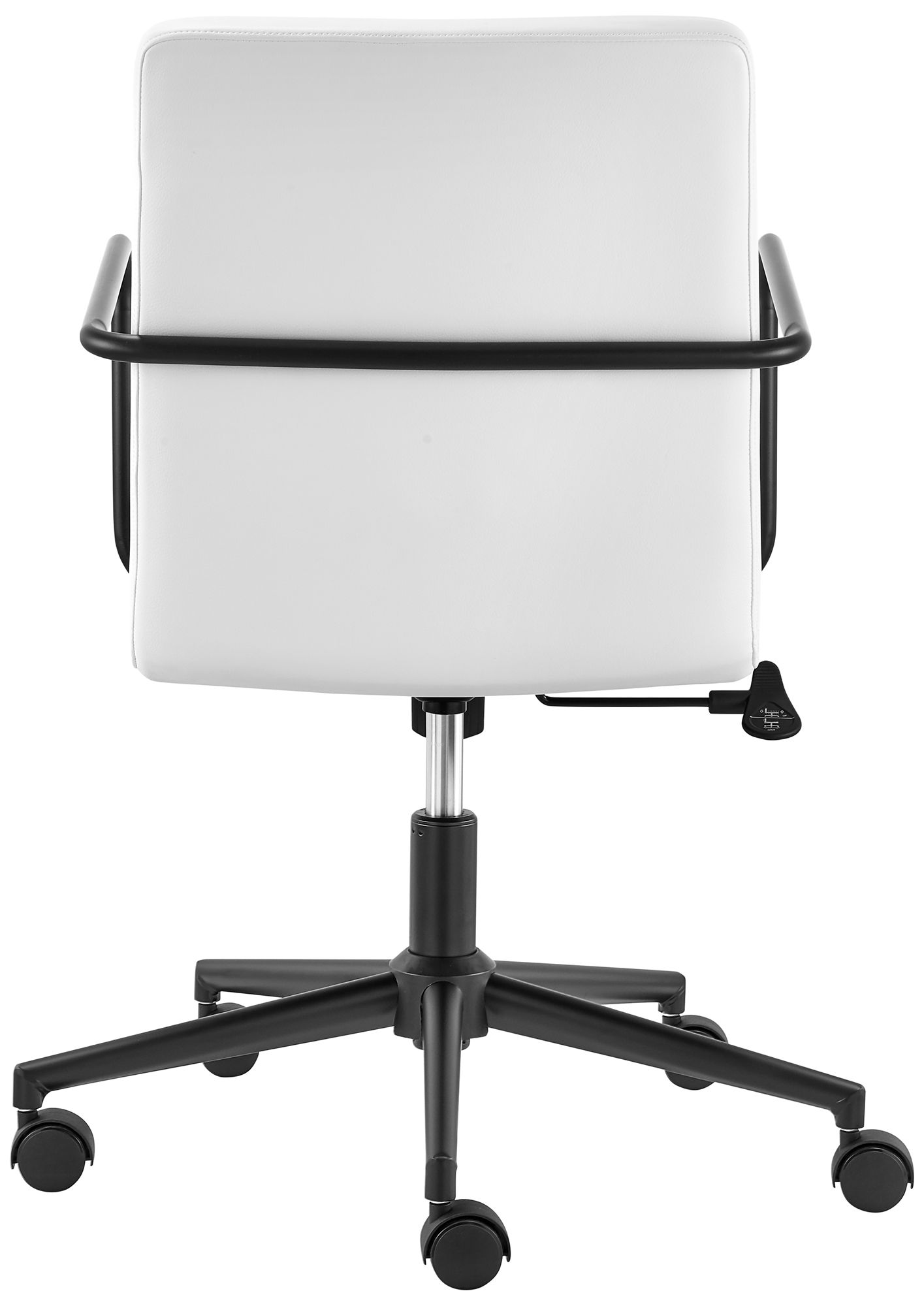 Leander White Adjustable Swivel Office Chair
