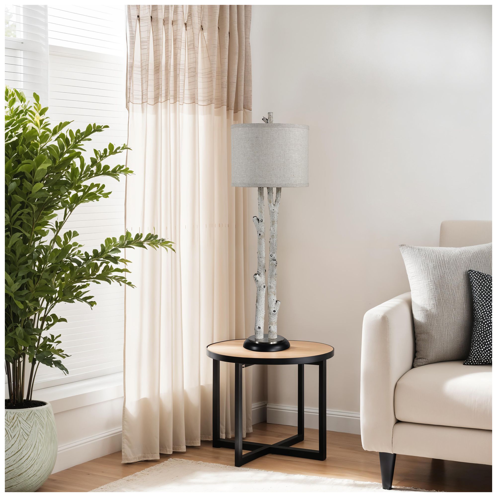 Image 3 Leandro 35.25" Height Table Lamps, Faux Birch Tree more views