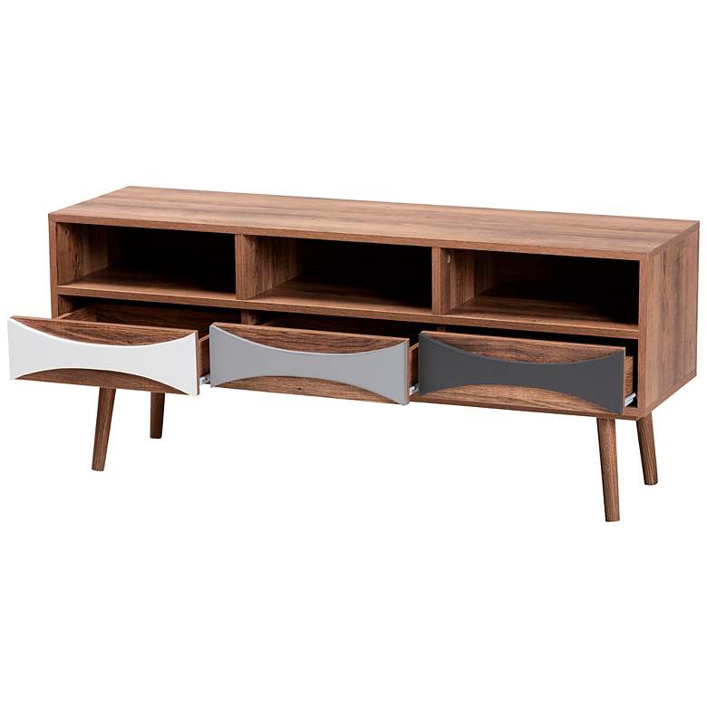 Image 6 Leane 47 1/4" Wide Natural Brown 3-Drawer TV Stand more views