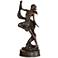 Leaning Woman Green and Bronze 15 1/4" High Statue
