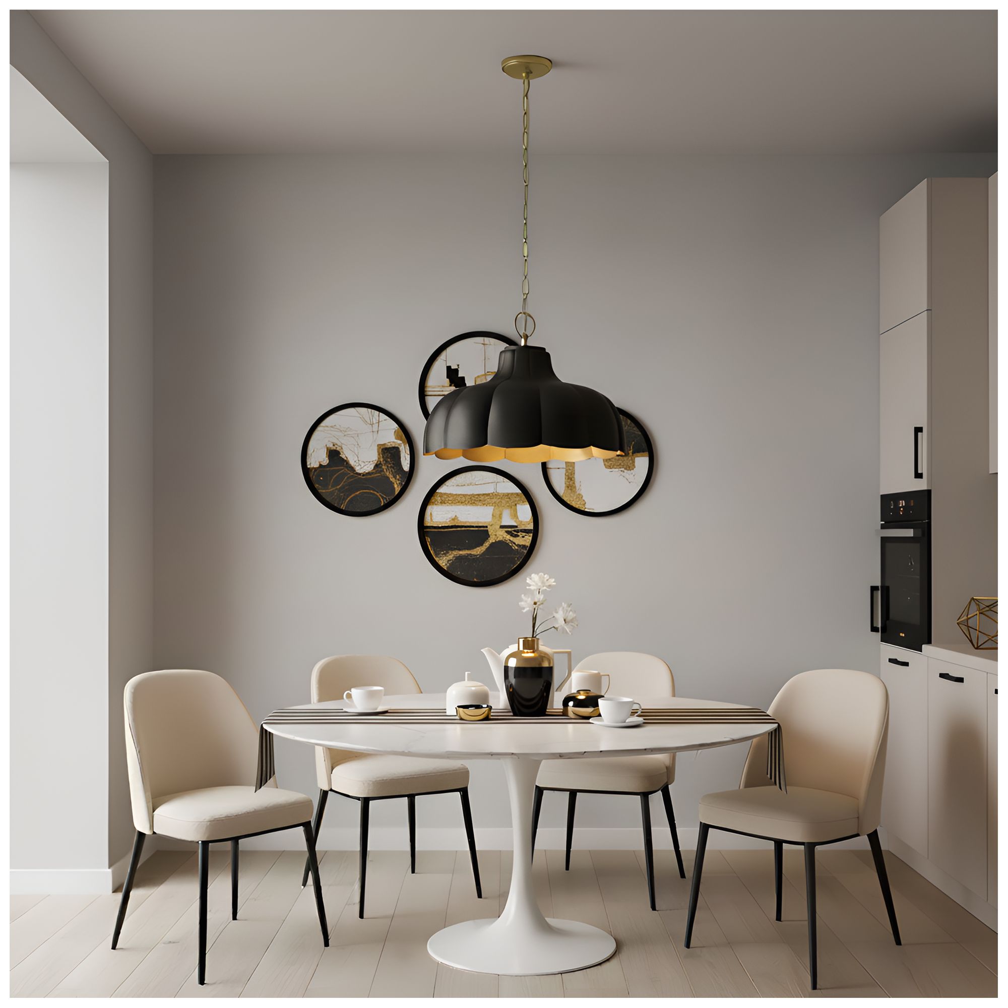 Leanne 4-Light Matte Black Pendant Light