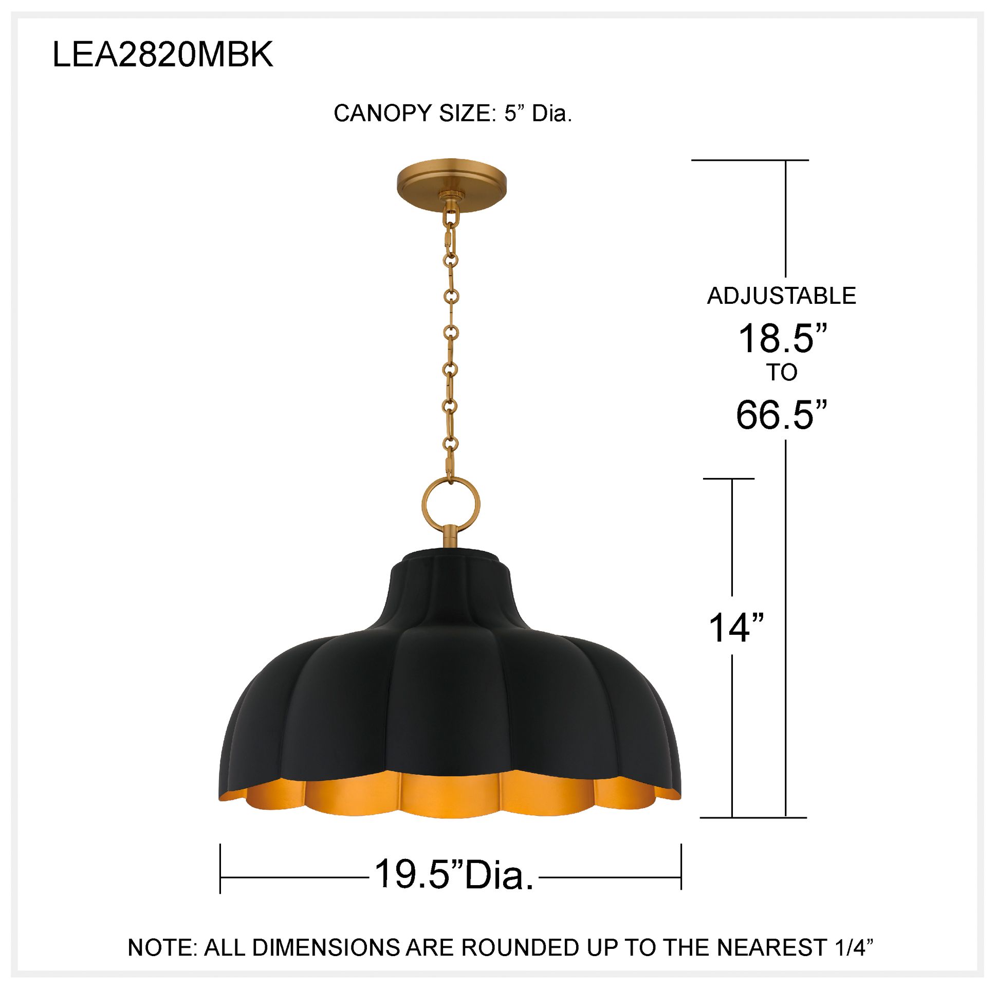 Leanne 4-Light Matte Black Pendant Light