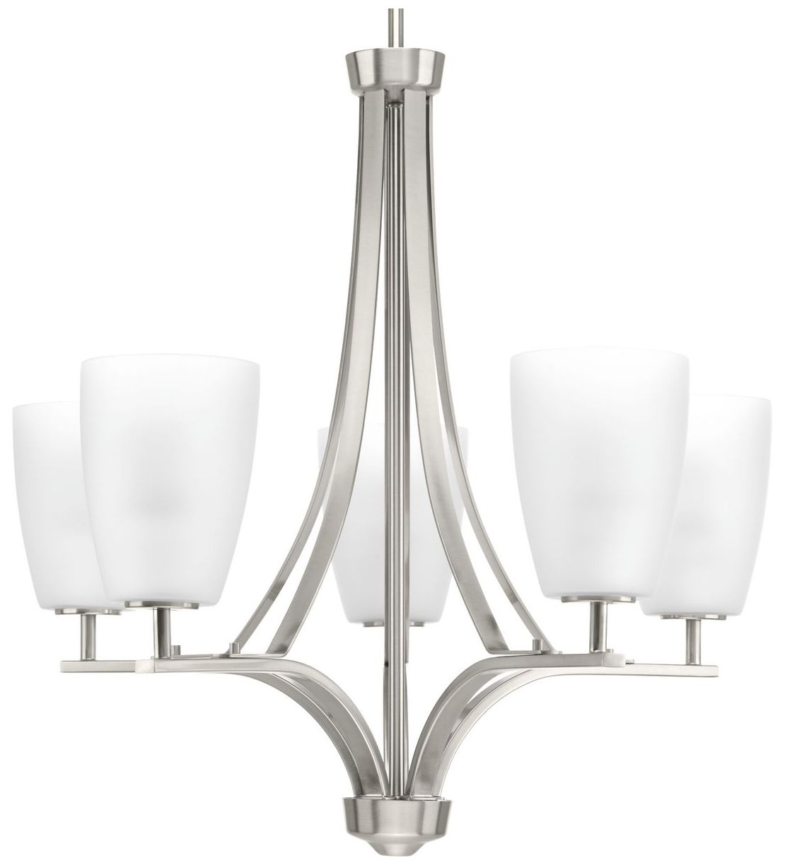 Leap Collection Five-Light Etched Opal Glass Chandelier Light