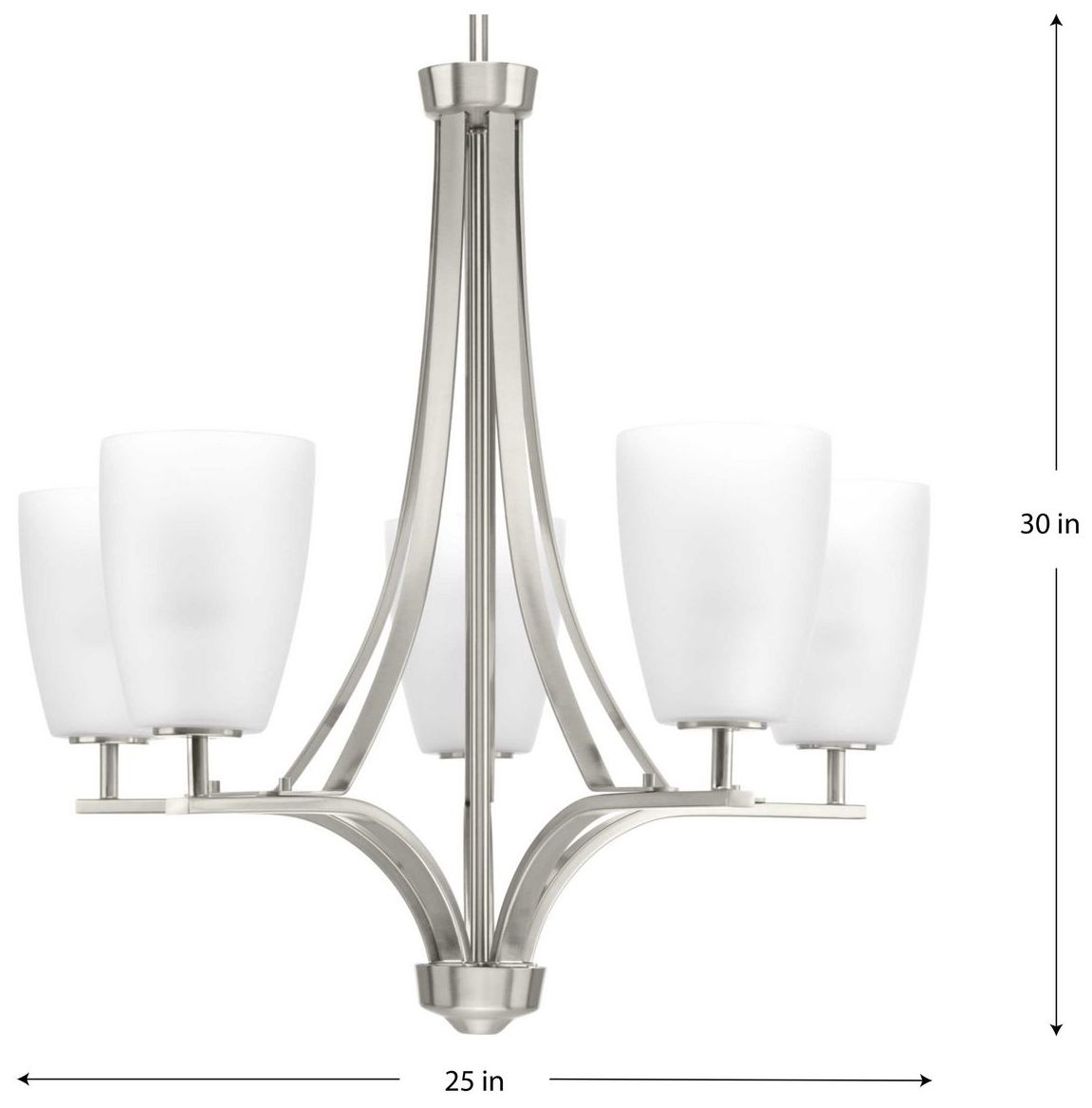 Image 4 Leap Collection Five-Light Etched Opal Glass Chandelier Light more views