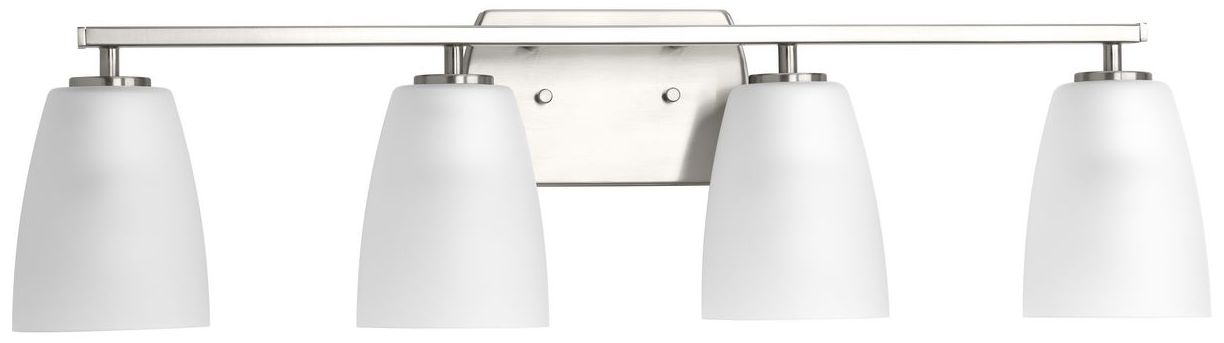 Leap Collection Four-Light Etched Glass Modern Bath Vanity Light
