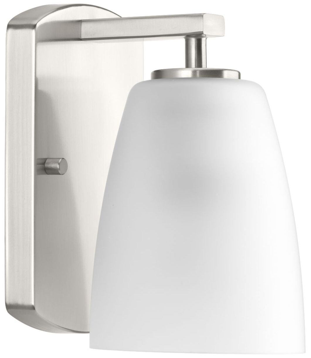 Leap Collection One-Light Etched Glass Modern Bath Vanity Light