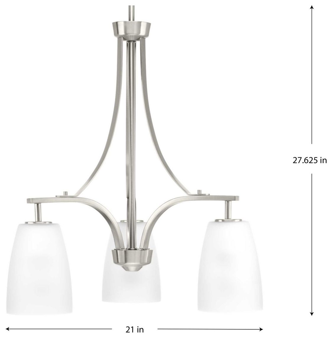Image 4 Leap Collection Three-Light Etched Glass Chandelier Light more views