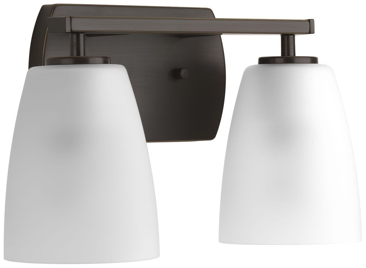 Leap Collection Two-Light Etched Glass Modern Bath Vanity Light