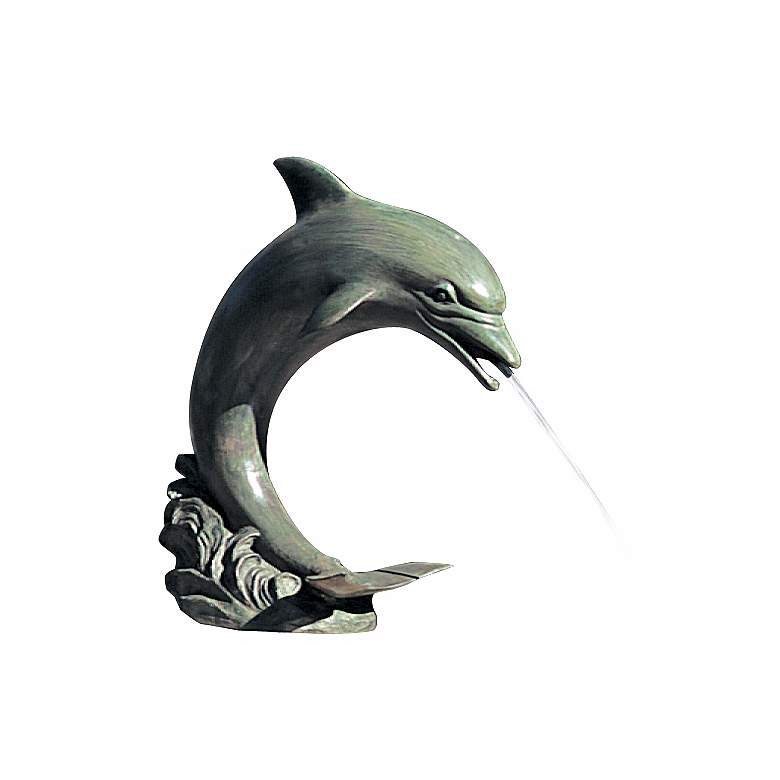 Image 2 Leaping Dolphin 20" High Pond Spitter Fountain