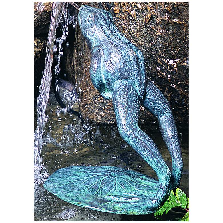 Image 1 Leaping Frog 13 inch High Water Spitter Pond Fountain